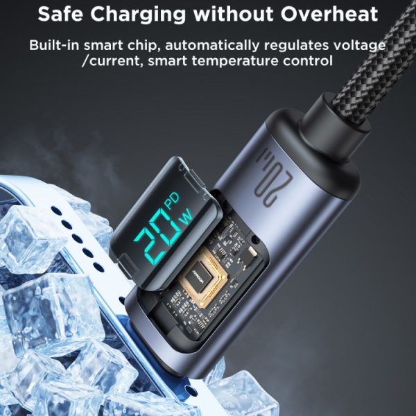 EDA004440601A_2.jpg JOYROOM S-CL020A16 20W USB-C / Type-C to 8 Pin Digital Display Fast Charging Data Cable, Type-C to 8 Pin