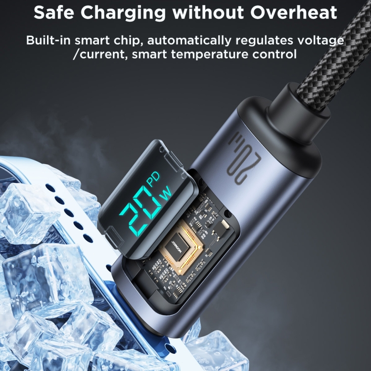 JOYROOM S-CL020A16 20W USB-C / Type-C to 8 Pin Digital Display Fast Charging Data Cable, Type-C to 8 Pin 3 JOYROOM S-CL020A16 20W USB-C / Type-C to 8 Pin Digital Display Fast Charging Data Cable, Type-C to 8 Pin - Image 3