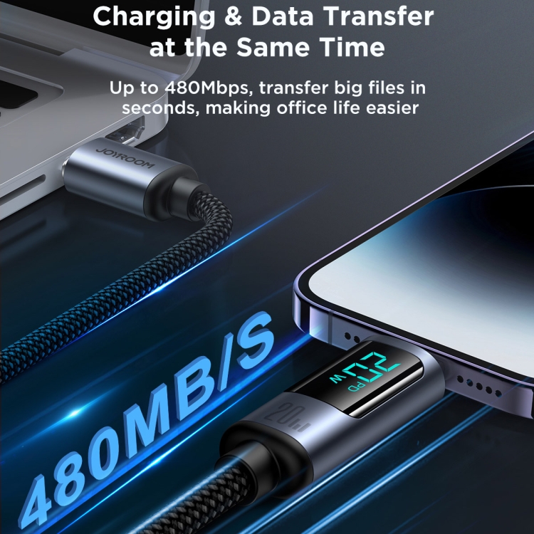JOYROOM S-CL020A16 20W USB-C / Type-C to 8 Pin Digital Display Fast Charging Data Cable, Type-C to 8 Pin 5 JOYROOM S-CL020A16 20W USB-C / Type-C to 8 Pin Digital Display Fast Charging Data Cable, Type-C to 8 Pin - Image 5