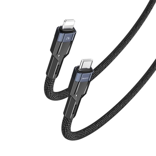EDA004780401A-1.jpg YESIDO CA107 1.2m 2.4A USB-C / Type-C to 8 Pin OD0.6 Charging Data Cable, CA107
