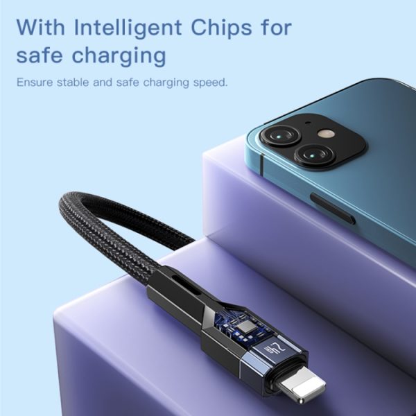 EDA004780401A_5.jpg YESIDO CA107 1.2m 2.4A USB-C / Type-C to 8 Pin OD0.6 Charging Data Cable, CA107