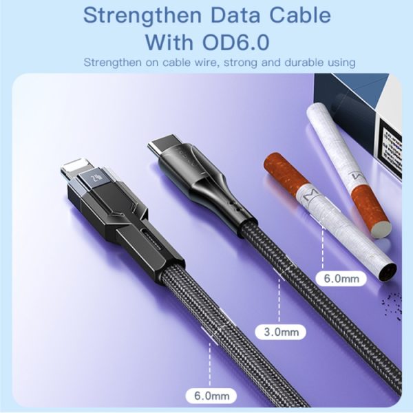 EDA004780401A_6.jpg YESIDO CA107 1.2m 2.4A USB-C / Type-C to 8 Pin OD0.6 Charging Data Cable, CA107
