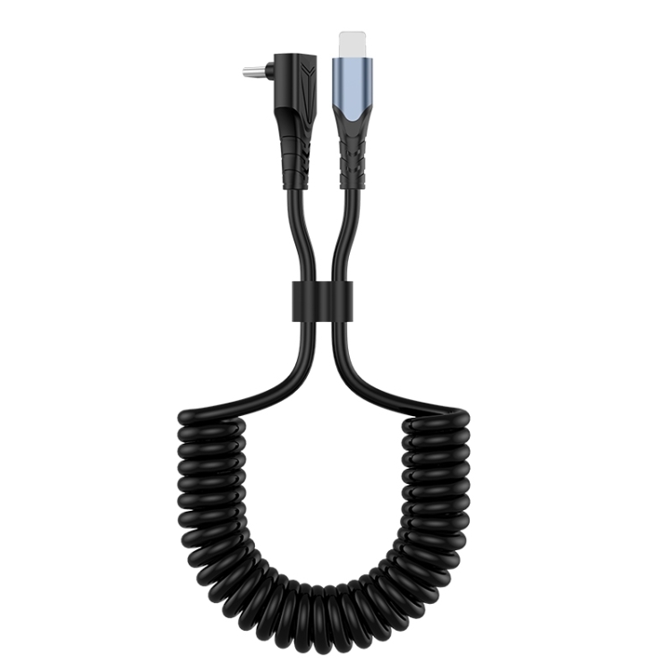 Elbow Spring Charging Data Cable, Length: 1.5m, Type-C to 8 Pin, Type-C to 8 Pin + Type-C 1 Elbow Spring Charging Data Cable, Length: 1.5m, Type-C to 8 Pin, Type-C to 8 Pin + Type-C