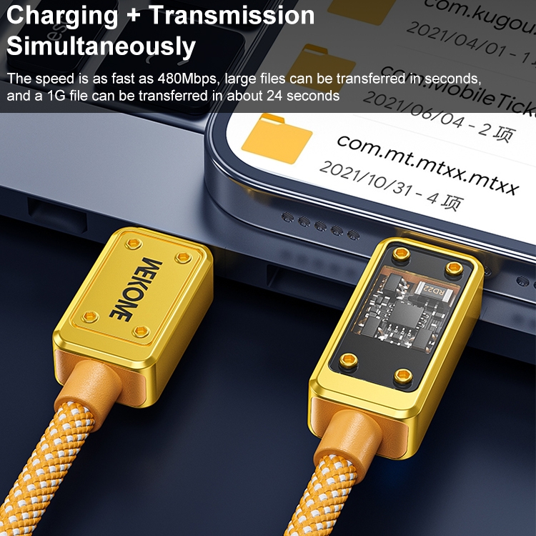 WK WDC-08 PD 20W USB-C/Type-C to 8 Pin Digital Display Data Cable, Length: 1m, WDC-08 10 WK WDC-08 PD 20W USB-C/Type-C to 8 Pin Digital Display Data Cable, Length: 1m, WDC-08 - Image 10