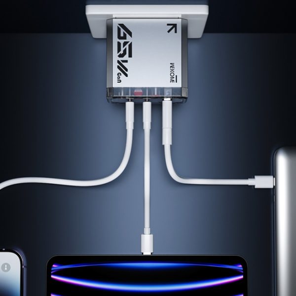 EDA005751701A_3.jpg WK WP-U156 Pioneer Series 65W USB+Dual USB-C/Type-C GaN Charger, WP-U156