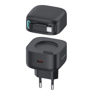 USAMS US-CC202 SMF Series PD35W Dual Type-C Port GaN Fast Charger, EU Plug