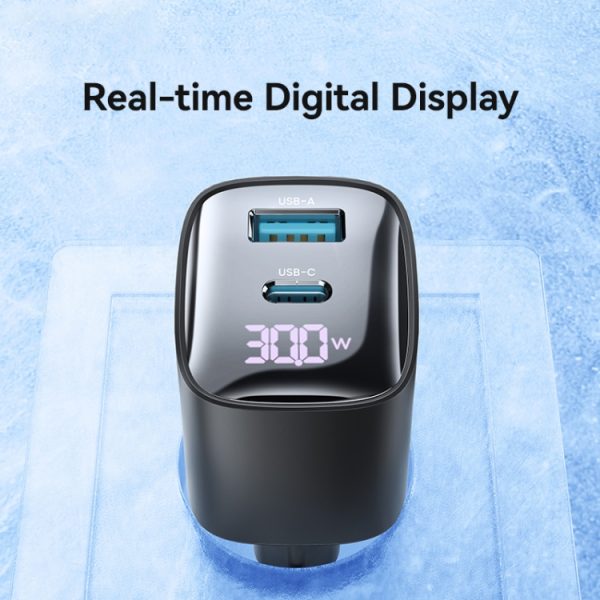 EDA0065966_B2.jpg USAMS CC229 30W USB+USB-C / Type-C Dual Port GaN Digital Display Charger, Spe...