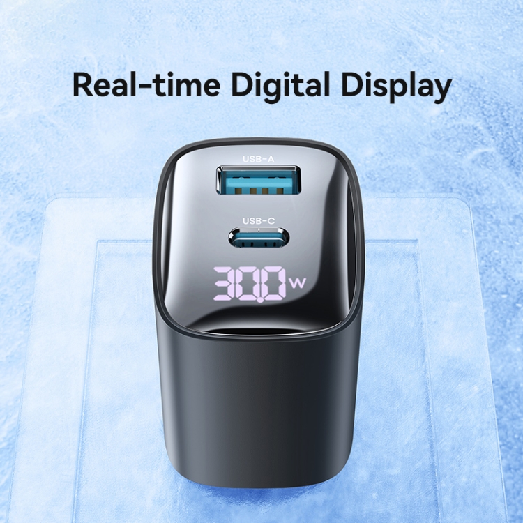 USAMS CC230 30W USB+USB-C / Type-C Dual Port GaN Digital Display Charger, Specifications: US Plug, CC230 3 USAMS CC230 30W USB+USB-C / Type-C Dual Port GaN Digital Display Charger, Specifications: US Plug, CC230 - Image 3