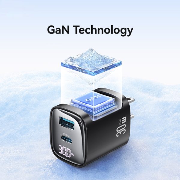 EDA0065967_B3.jpg USAMS CC230 30W USB+USB-C / Type-C Dual Port GaN Digital Display Charger, Spe...