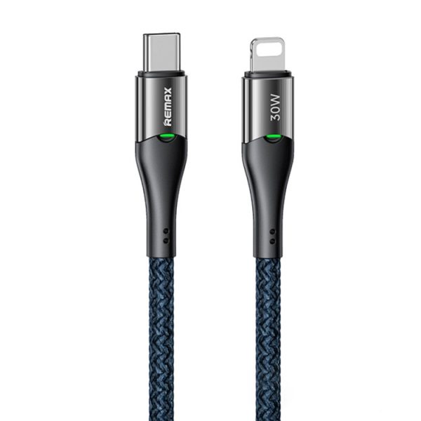 EDA006711601A-1.jpg REMAX RC-C116 1.2m 30W Type-C to 8 Pin Smart Power-off Fast Charging Data Cable, Type-C to 8 Pin