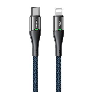 REMAX RC-C116 1.2m 30W Type-C to 8 Pin Smart Power-off Fast Charging Data Cable, Type-C to 8 Pin