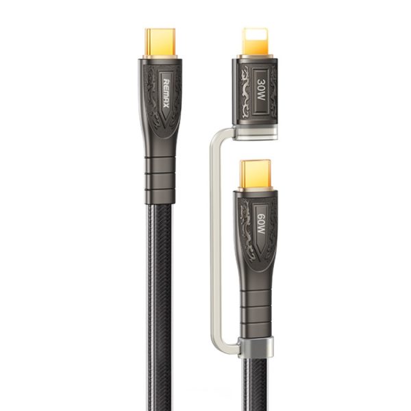 EDA006735101A-1.jpg REMAX RC-C165 Prime 1.2m 60W Type-C to Type-C + 8 Pin Braided Fast Charging Cable, RC-C165