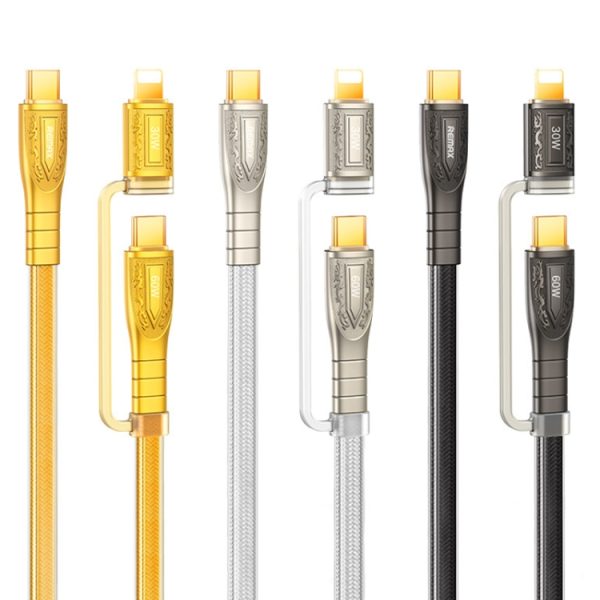 EDA0067351_B1.jpg REMAX RC-C165 Prime 1.2m 60W Type-C to Type-C + 8 Pin Braided Fast Charging Cable, RC-C165