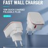 LDNIO A1204Q QC3.0 18W USB Fast Charger with 1m USB to 8 Pin Cable, EU Plug, ...