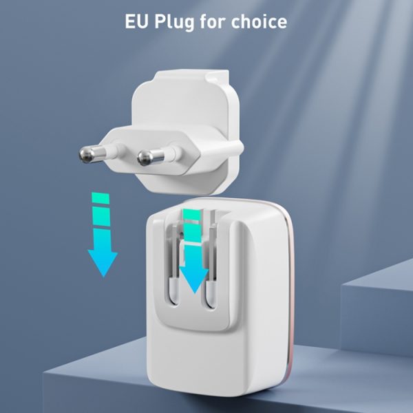 LDNIO A1204Q QC3.0 18W USB Fast Charger with 1m USB to 8 Pin Cable, EU Plug, ...