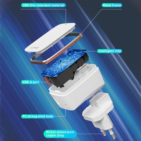 LDNIO A1204Q QC3.0 18W USB Fast Charger with 1m USB to 8 Pin Cable, EU Plug, ...