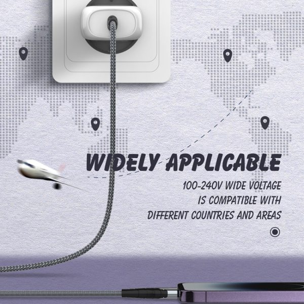 EDA006949801A_9.jpg LDNIO A1206C PD27W USB-C / Type-C Fast Charger with 1m 8 Pin Cable, EU Plug