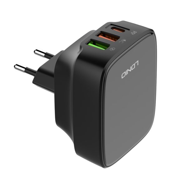 EDA006958501A_3.jpg LDNIO Q334 32W Type-C + Dual USB Port Charger with 1m Micro USB Data Cable, E...