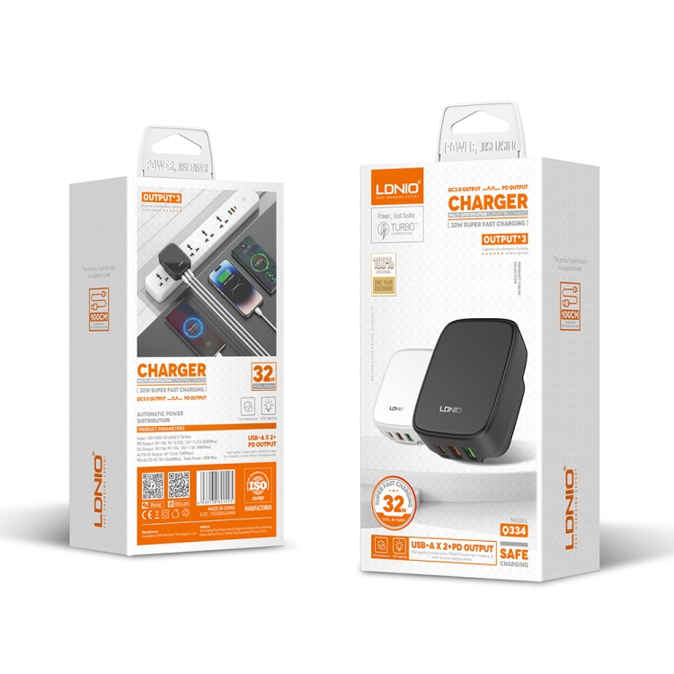 LDNIO Q334 32W Type-C + Dual USB Port Charger with 1m Micro USB Data Cable, EU Plug, UK Plug, US Plug 19 LDNIO Q334 32W Type-C + Dual USB Port Charger with 1m Micro USB Data Cable, EU Plug, UK Plug, US Plug - Image 19