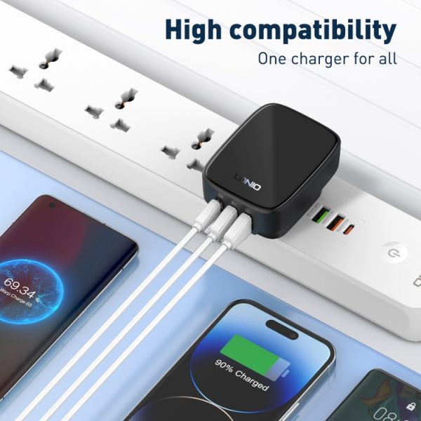EDA0069591_B10.jpg LDNIO Q334 32W Type-C + Dual USB Port Charger with 1m USB-C / Type-C to USB-C...