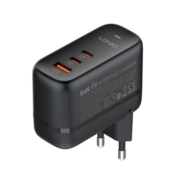 EDA006959701A_2.jpg LDNIO Q366 65W USB + Dual Type-C Port Charger with 1m USB-C / Type-C to USB-C...