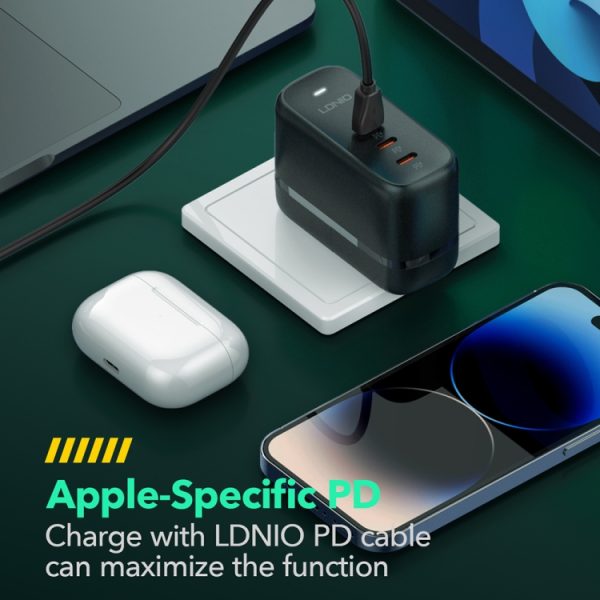 EDA0069600_B4.jpg LDNIO Q367 65W GaN 3 x USB-C / Type-C Interface Charger with 1m USB-C / Type-...