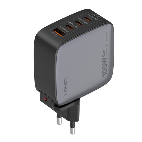 EDA006960701A_2.jpg LDNIO Q408 100W GaN USB+3 USB-C / Type-C Interface Charger with 1m 100W USB-C...