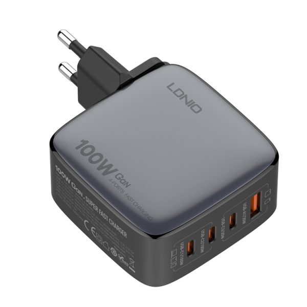 EDA006960701A_4.jpg LDNIO Q408 100W GaN USB+3 USB-C / Type-C Interface Charger with 1m 100W USB-C...
