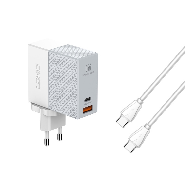 LDNIO A2620C PD3.0 65W USB Power Adapter Travel Charger with Type-C to Type-C Cable, EU Plug, US Plug, UK Plug 1 LDNIO A2620C PD3.0 65W USB Power Adapter Travel Charger with Type-C to Type-C Cable, EU Plug, US Plug, UK Plug