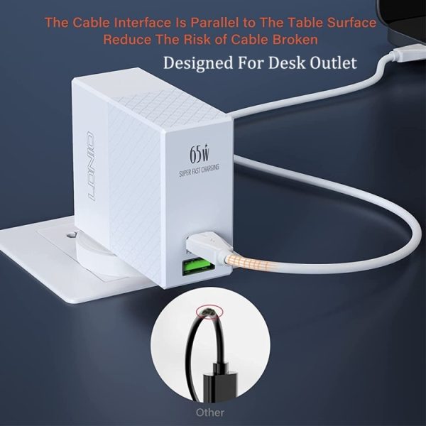 LDNIO A2620C PD3.0 65W USB Power Adapter Travel Charger with Type-C to Type-C...