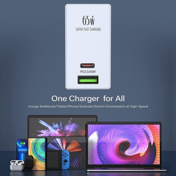 LDNIO A2620C PD3.0 65W USB Power Adapter Travel Charger with Type-C to Type-C...