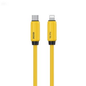 WK WDC-29 Elastic Genuine Silicone 1m PD30W Type-C to 8 Pin Fast Charging Data Cable, WDC-29