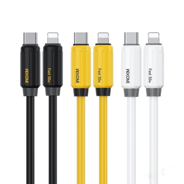 EDA0070726_B1.jpg WK WDC-29 Elastic Genuine Silicone 1m PD30W Type-C to 8 Pin Fast Charging Data Cable, WDC-29