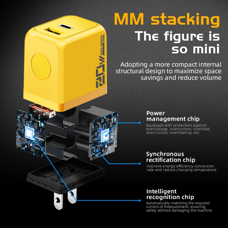M167 PD 20W Type-C and USB QC 3.0 Fast Charger, EU Plug, US Plug 4 M167 PD 20W Type-C and USB QC 3.0 Fast Charger, EU Plug, US Plug - Image 4