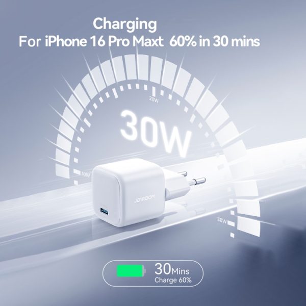 EDA007193201A_1.jpg JOYROOM JR-TCG15 30W GaN USB-C / Type-C Port Mini Charger, EU Plug, UK Plug