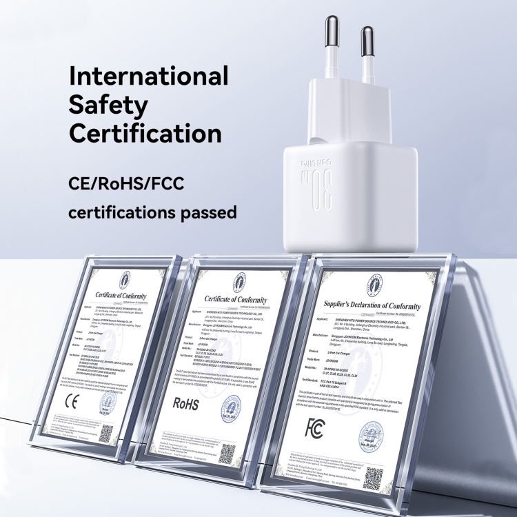 JOYROOM JR-TCG15 30W GaN USB-C / Type-C Port Mini Charger, EU Plug, UK Plug 7 JOYROOM JR-TCG15 30W GaN USB-C / Type-C Port Mini Charger, EU Plug, UK Plug - Image 7