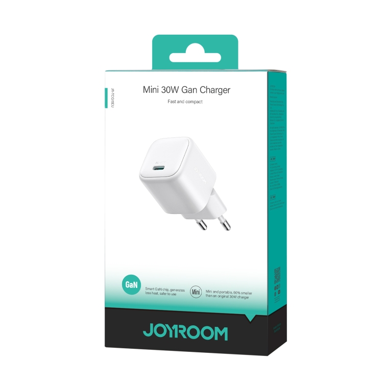 JOYROOM JR-TCG15 30W GaN USB-C / Type-C Port Mini Charger, EU Plug, UK Plug 8 JOYROOM JR-TCG15 30W GaN USB-C / Type-C Port Mini Charger, EU Plug, UK Plug - Image 8