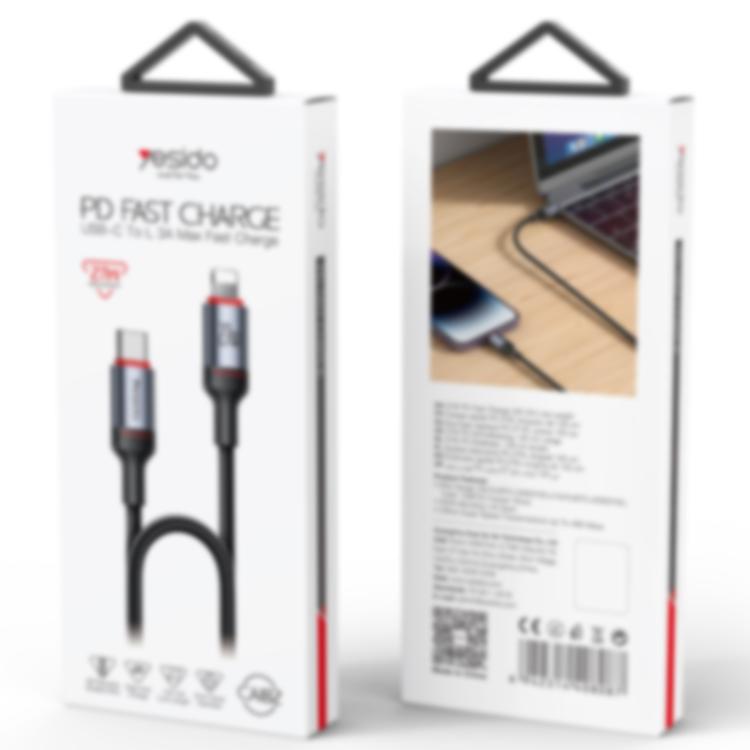 Yesido CA182 PD27W 3A USB-C / Type-C to 8 Pin Charging Data Cable, Length: 1.2m, CA182 12 Yesido CA182 PD27W 3A USB-C / Type-C to 8 Pin Charging Data Cable, Length: 1.2m, CA182 - Image 12