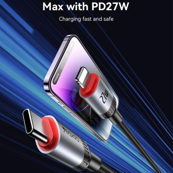 EDA007583301A_2.jpg Yesido CA182 PD27W 3A USB-C / Type-C to 8 Pin Charging Data Cable, Length: 1.2m, CA182