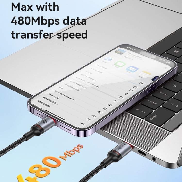 Yesido CA182 PD27W 3A USB-C / Type-C to 8 Pin Charging Data Cable, Length: 1.2m, CA182 10 Yesido CA182 PD27W 3A USB-C / Type-C to 8 Pin Charging Data Cable, Length: 1.2m, CA182 - Image 10