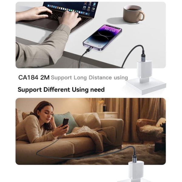 EDA007583601A_10.jpg Yesido CA184 PD27W 3A USB-C / Type-C to 8 Pin Charging Data Cable, Length: 2m, CA184