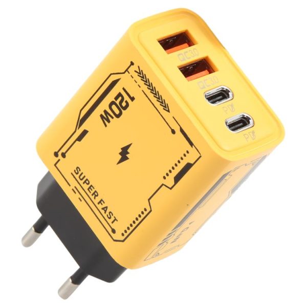 EDA007602801A-1.jpg AR-PD14 GaN 120W Charge Adapter 4 Port 2 PD 2 QC 3.0 USB and USB-C / Type-C F...