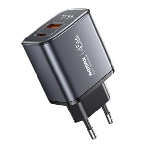 REMAX U2-AC 45W USB and Type-C GaN Digital Display Fast Charger, EU Plug, UK Plug