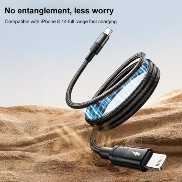 EDA007825201A_1.jpg MOMAX DL57D Mag.Link 60W Type-C to 8 Pin Magnetic Braided Fast Charging Data Cable, Length:1m