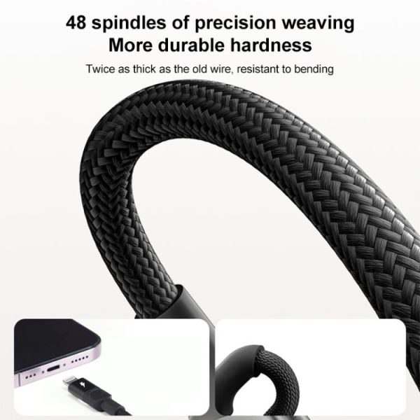 EDA007825201A_5.jpg MOMAX DL57D Mag.Link 60W Type-C to 8 Pin Magnetic Braided Fast Charging Data Cable, Length:1m