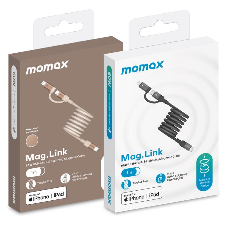 Momax Mag.Link Duo Magnetic 60W USB-C / Type-C to USB-C / Type-C / 8 Pin Data Cable, DC58 1m, DL58 60W 1m 10 Momax Mag.Link Duo Magnetic 60W USB-C / Type-C to USB-C / Type-C / 8 Pin Data Cable, DC58 1m, DL58 60W 1m - Image 10