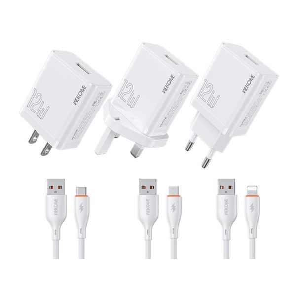 EDA0081609_B1.jpg WK WP-U76 Kinkong 12W USB Charger Set, UK Plug, US Plug, EU Plug