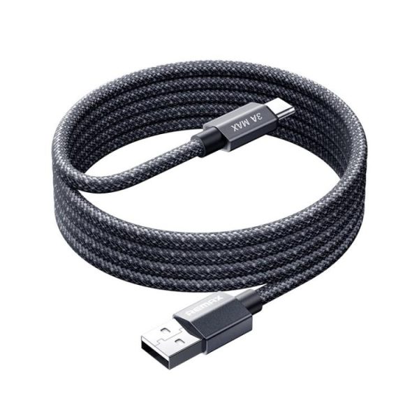 EDA008395701A-1.jpg REMAX CB01 3A USB to Type-C Aluminum Alloy Braided Fast Charging Data Cable with LED Light, Length: 1.2m, USB to Type-C