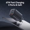 EDA0084227_B2.jpg USAMS CC265 67W GaN 2 x Type-C, USB Triple-port Mini Fast Charger, CC265