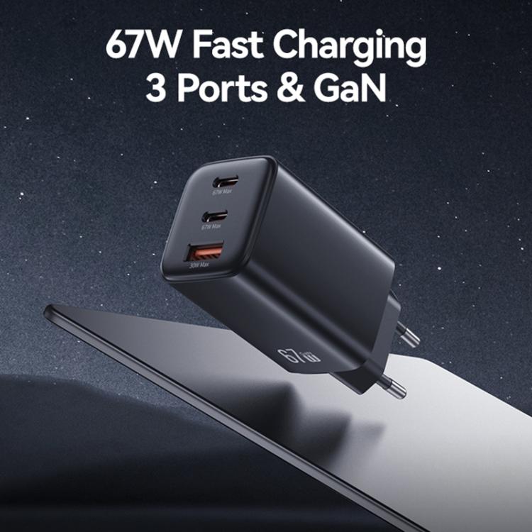 USAMS CC265 67W GaN 2 x Type-C, USB Triple-port Mini Fast Charger, CC265 3 USAMS CC265 67W GaN 2 x Type-C, USB Triple-port Mini Fast Charger, CC265 - Image 3